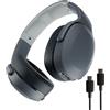 Skullcandy Crusher Evo Wireless Bluetooth Headphones with Multi-Sensory Bass and Charging Cable, Noise Isolating Over-Ear Fit, Up to 40 Hours Battery, Microphone for iPhone Android - Chill Grey