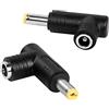 RIIEYOCA Adattatore di alimentazione CC, adattatore CC con angolo di 90 gradi da 5,5 mm x 1,7 mm maschio a 5,5 mm x 2,5 mm femmina convertitore accoppiatore jack per laptop (2 pezzi)