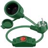 YINGAYOU Cavo Prolungatore Schuko con interruttore 16A 250V Prolunga Schuko Corta con Interruttore 90 Gradi Impermeabile, 2AC IP44, Adatta per Ambienti Interni o Esterni (Verde, 0.5 m)