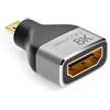 deleyCON Adattatore Micro HDMI Cavo di Accoppiamento Connettore 8K@60Hz / 4K@120Hz UHD 7680x4320 Alluminio HDMI 2.1 ARC HDR10+ Dolby Vision VRR ALLM 48Gbps Grigio Nero
