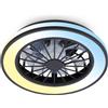 BRILONER - Ventilatore da soffitto con luce LED, telecomando, motore DC silenzioso con 5 velocità, CCT e luminosità regolabile, lampadario ventilatore da soffitto, lampadario, 38 cm, nero
