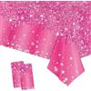 COSORO 2 Pezzi Brillante Tovaglia Plastica Rettangolare,137*274cm Sequins Tovaglia Antimacchia Impermeabile Rosa Accesso,Tovaglie per Festa Decorazione Desktop per Festa di Compleanno Matrimonio Natale
