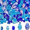 SUNNYCLUE 1 scatola 280 pezzi 5 stili Blu A Goccia Perline di Cristallo Perline Sfaccettate In Vetro Pietre Preziose A Forma di Lacrima Perline Sciolte con Foro Verticale per Braccialetti Creazione di