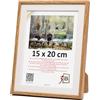 3-B Cornice portafoto Salo Duo - bianco/marrone (rovere) - 15 x 20 cm - Cornice in legno, cornice portafoto con vetro acrilico