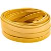 GORGECRAFT 5mx8mmx1mm Striscia di Cuoio A Doppia Piega Cordino di Cuoio Piatto Strisce di Cuoio Pieghevoli Cinghie in Similpelle con Texture in Pelle di Agnello Rifiniture Giallo Filo Intrecciato