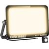 RIGIDON 200W Faretto LED con Sensore di Movimento, 20000 LM Proiettore Faro Led Esterno 3000K Bianco Caldo Luci di Sicurezza, IP66 Impermeabile Faretti LED per Giardino Garage Patio Terrazza Cortile
