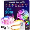 ONSTUY Striscia LED 20M,Strisce LED RGB Bluetooth,APP e Telecomando,Modalità Musica,Luce Led Autoadesiva,per Decorare Camera,Soggiorno,Cucina,Camera da Letto,Gaming Room,Festa