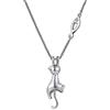 JiaYang collana gatto, collana gatto per donna argento 925, collana ciondolo gatto per ragazze gioielli gatto collana gatto in argento sterling collana gatto gattino per ragazze animale gioielli collana donna
