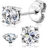 Dochais Orecchini Moissanite Donna Uomo Argento Sterling 925 Orecchini Brillante Taglio Rotondo D Colore VVS1 Orecchino Oro Bianco 18K Placcato Diamante Ipoallergenici Regali Gioielli 7MM