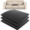 MUXHEL 3 pannelli di supporto per divano, 50 x 50 cm, supporto per sedile cedente, ad alta densità, cuscini di ricambio per divano ad angolo, letto, divani - nero