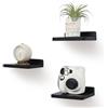 NIUBEST Piccola mensola sospesa, 12,7 x 15,2 cm, per parete, mini mensole, mensola rustica in legno per camera da letto, soggiorno, bagno, cucina (3, nero)