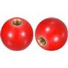 QUARKZMAN 5pz Manopole Sfera Filettate, Manopola Sfera Termoindurente Filettatura Femmina M8 da 32mm Dia Maniglie Sfera Funzionamento Rotondo, Inserto Rame per Maniglia Leva Macchina, Rosso