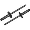QUARKZMAN 100Pz 5/32x1/2 Rivetti A Cieco Testa A Flangia Larga, Rivetti A Cieco In Acciaio Al Carbonio Zincato Con Mandrino, Nero