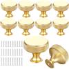 Xinxinphi 10 Pezzi Pomolo Mobili con Viti, Pomelli Cassetti Rotondo Alluminio 30mm, Maniglia Manopole Oro Cucina, Accessori Decorazioni Porta Bagno, Maniglie Armadi Metallo per Porte Armadietti, Guardaroba