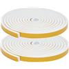 wordmouk - Nastro di tenuta in schiuma, 12 x 3mm Nastro sigillante Autoadesivo in Schiuma Guarnizione in Gomma Per Porte e Finestre anti rumore e collisione, Lunghezza Totale 8m (Bianca)