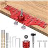 Yosoo Health Gear 2 in 1 Dima di Foratura per Cerniera a Ante Cucina, Maschera di Foratura per Perno con Punta da Trapano da 1/4, 2 mm, 5 mm e 35 mm, per assemblaggio di armadi cassettiere a schedari (Lungo)