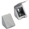 Sossai 40 x sossai® Staffa Angolare / Angelo Retto Staffe / Connettore Angolare (40 pz.) | BT1, 2 fori | Colore: argento | Materiale: Plastica