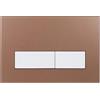 Mendorio Placca di Comando WC, Compatibile con Geberit Sigma, UP300 e UP320, Piastra Doppio Scarico, Dimensioni 246×164 mm (Bronzo Opaco & Bianco Opaco Pulsante)