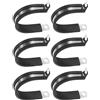 M METERXITY 6 Pcs Fascette Per Cavi, 1-5/8 Pollici/42 Mm 304 Acciaio Inossidabile Con Cuscinetto In Gomma Isolato Fascette A Forma Di R Supporto Di Tubi/Cavi/Condutture/Anelli