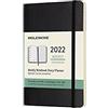 Moleskine, Agenda Settimanale 2022, Agenda Settimanale 12 Mesi, Weekly Planner e Notebook, Copertina Morbida, Formato Pocket 9 x 14 cm, Colore Nero, 144 Pagine