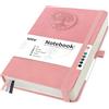 Mlife Quaderno A Pois B5 Con Motivo Albero Della Vita, 300 Pagine, Carta A Pois Da 100 G/M², Copertina In Pu, Elastico, Portapenne, 3 Segnalibri - Per Donna E Uomo, 19,5 X 25,5 Cm (Rosa)