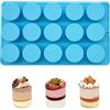 SEABABOO Stampo in Silicone Cilindrico, 15 Cavità 3,2 cm, Stampi Silicone Cioccolatini Profondo a Forma di Rotondo per Cioccolato, Muffin, Budino, Gelatina, Piccole Torte, Blu, 1 Pezzo