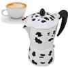 Cyrank Moka, Piano Cottura Macchina Per Caffè Espresso Milk Cow Color Macchina Per Caffè Espresso E Caffè Macchina Per Caffè Portatile Caffettiera in Alluminio Caffettiera Per Campeggio(300 ml)