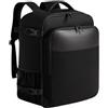 FOSCINI Zaino da Viaggio Ryanair 40x20x25 cm, Bagaglio a Mano per Voli EasyJet, Zaino per Cabina Nero 20L per Uomo e Donna Zaino da Lavoro Scuola e Trekking, con porta borraccia e cavo USB.