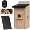 TWOPOINT Casetta per Uccelli con Videocamera - Nido per Uccelli con Telecamera 4MP, Osservazione Nidificazione in Diretta, Alimentazione Solare, Impermeabile IP65, Kit Fai da Te