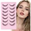 Glowing Win Ciglia Finte Naturali Corte 7 Paia Wispy Fluffy Lashes Fatte a Mano Ciglia Finte Cat Eye Fake Lashes Riutilizzabili Faux Mink Eyelashes Natural False Lashes