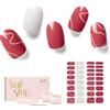 NAILOG Strisce per Unghie in Gel Semi Polimerizzato, 34 Pcs Adesivi e Decalcomanie per Unghie di Qualità da Salone, Nail Wraps Decorazione DIY per Donne Ragazze (Red Dune)