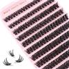 Glowing Win Ciglia Finte Ciuffetti Extension Ciglia Finte Naturali 80D Ciuffi Ciglia Finte fai da te Cluster Lashes D Curl DIY Individual Eyelashes Mix8-16mm