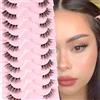 Glowing Win Mezze Ciglia Finte Naturali 10 Paia Cat Eye Half Lashes 3D Cancella Banda Trasparente Natural Fake Lashes occhio di gatto Fatto a Mano False Eyelashes Riutilizzabile Mink Lashes