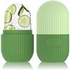 GeeRic Rullo di Ghiaccio Facciale, GeeRic Rullo di Ghiaccio Stampi per Viso/Occhi Apparecchi per Tonificare Viso Serrare e Tonificare la Pelle Alleviare Gonfiore Viso Occhi Riduci i Pori Verde