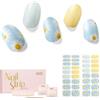 NAILOG Strisce per Unghie in Gel Semi Polimerizzato, 34 Pcs Adesivi e Decalcomanie per Unghie di Qualità da Salone, Nail Wraps Decorazione DIY per Donne Ragazze, Daisy