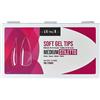 IBD Soft Gel Tips Medium Stiletto - 504 pezzi, 12 misure - Made in USA - Punte per unghie trasparenti - Punte in gel morbido per allungare le unghie - Forma media a spillo