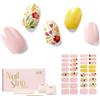 NAILOG Strisce per Unghie in Gel Semi Polimerizzato, 34 Pcs Adesivi e Decalcomanie per Unghie di Qualità da Salone, Nail Wraps Decorazione DIY per Donne Ragazze, Idyll