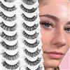 Glowing Win Ciglia Finte Naturali Cat Eye Lashes Russian Strip Lashes 3D Naturale Corte Russian Strip Eyelashes False Lashes 10 paia Wispy Eyelashes Riutilizzabili Fatte a Mano Fake Lashes