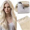 RUNATURE Extension Clip Capelli Veri 3 fasce Lisci 30cm 50g Bionda Bianca #800