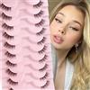 Glowing Win Mezze Ciglia Finte Naturali 10 Paia 3D Half Lashes Natural Cat Eye Lashes Cancella Banda Trasparente Fake Mink Lashes occhio di gatto Fatto a Mano False Eyelashes Riutilizzabile
