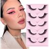 Glowing Win Ciglia Finte Naturali 5 Paia Cat Eye Lashes Fox Eye Wispy di Volpe Fluffy Occhio di Gatto Natural 3D Eyelashes