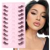 Glowing Win Mezze Ciglia Finte 3D Naturali Corte 10 Paia Fake Lashes Natural Cat Eye Half Lashes Sottili Banda occhio di gatto Fatto a Mano False Eyelashes Riutilizzabile Mink Lashes