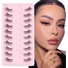 Glowing Win Mezze Ciglia Finte 3D Naturali Corte 10 Paia Fake Lashes Natural Cat Eye Half Lashes Sottili Banda False Eyelashes occhio di gatto Fatto a Mano Riutilizzabile Mink Lashes
