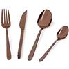 Barazzoni, Set di Posate da Tavola Malachite Bronzo, Monoblocco in acciaio inox 18/10, per 6 persone, 24 pezzi: 6 forchette, 6 cucchiai, 6 coltelli, 6 cucchiaini da tè