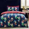 Catherine Lansfield Set copripiumino singolo con federa in cotone con elfi natalizi, blu navy