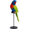 Kare Statuetta decorativa di design pappagallo, verde, accessorio, dipinta a mano, altezza articolo 36 cm