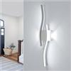 Goeco Applique da Parete Interno, 59 CM 20W 2250LM Applique LED Lunga Luce Bianca Fredda 6500K, Lampada da Parete Moderna con 2 Tubi Curvi per Soggiorno Corridoio Camera da Letto Scala, Bianco