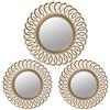 DRW Set di 3 Applique da Parete in melammina con Specchio Bianco 2 da 25 cm 13 cm 1 da 35 cm Esterno e 18 cm Interno