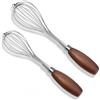 Euqvunn 2 pezzi Fruste a Mano in Acciaio Inox, Fruste da Cucina con Comoda Impugnatura, Sbattitori Manuali per Cucinare, Battere e Montare (22 cm, 24 cm)