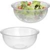 Relaxdays Set da 2 Ciotole in Vetro per Insalata, Scodelle Rotonde da Cucina, Insalatiere da 2,4 Litri, Trasparenti
